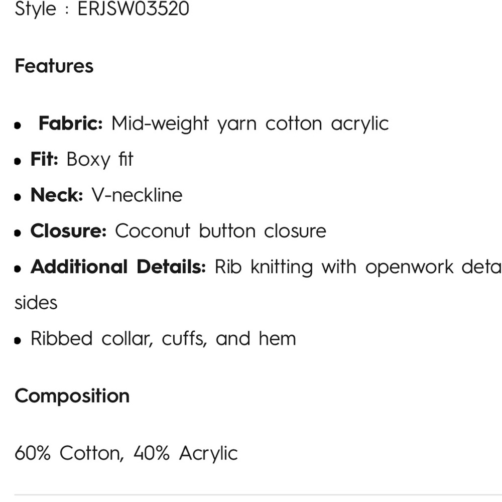 SOLD ! Roxy amazing hours button cardigan -brand new ! - Picture 5 of 7